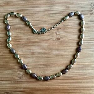 Vintage Napier Gold & Bronze Tone Beaded Textured Adjustable Necklace Classic